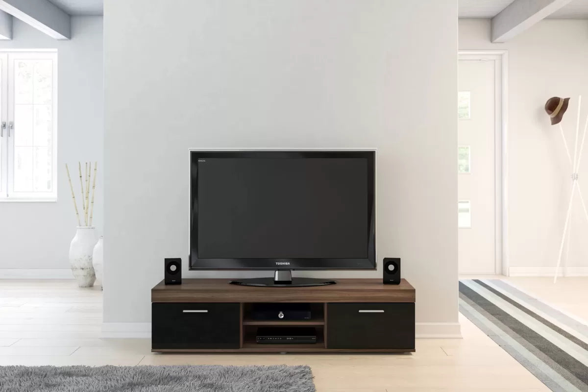 Edgeware Walnut & Black TV Unit