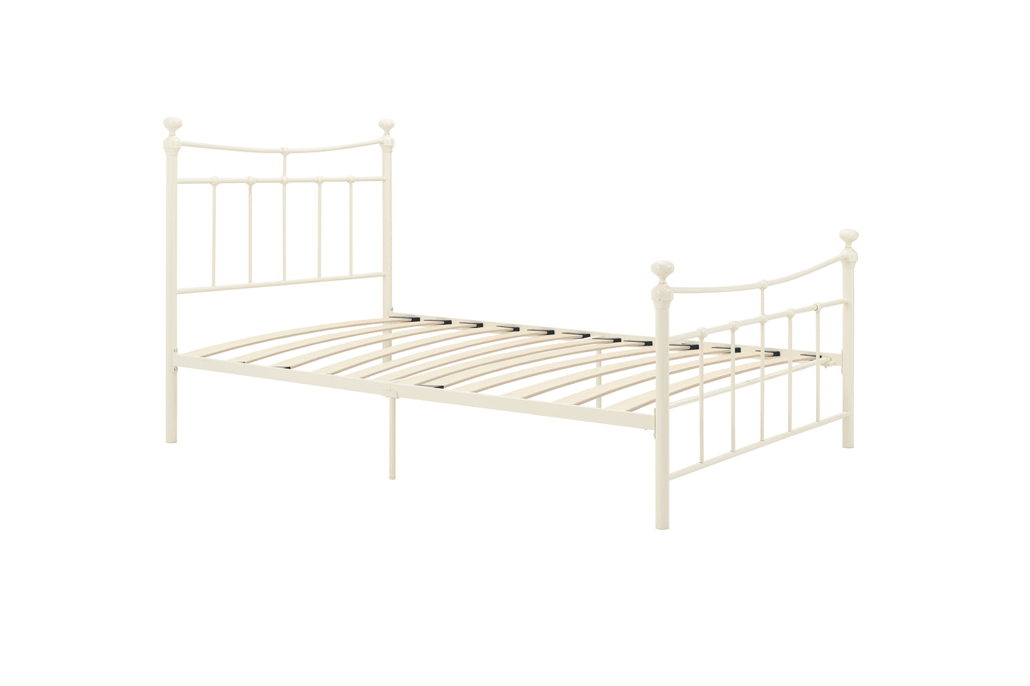 Emily Cornish Cream Metal Single Bed + Comfort Single Mattress