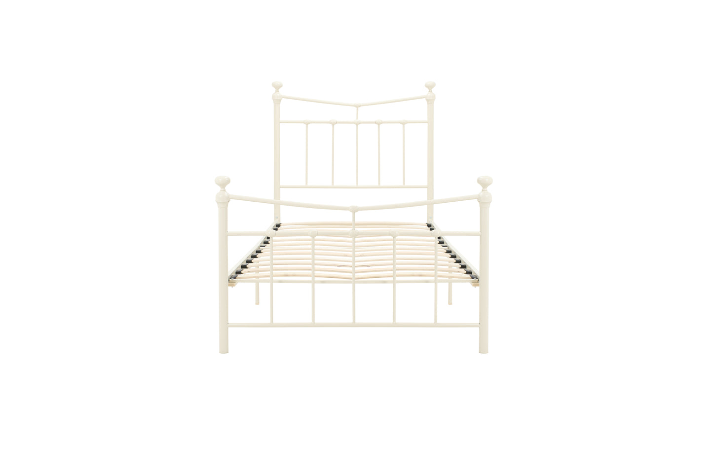 Emily Cornish Cream Metal Single Bed + Comfort Single Mattress