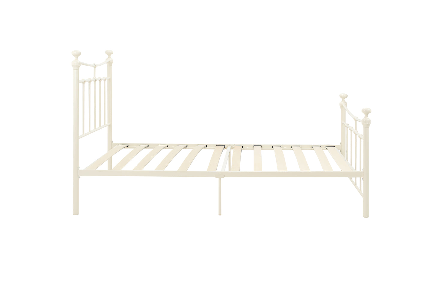 Emily Cornish Cream Metal Single Bed + Comfort Single Mattress