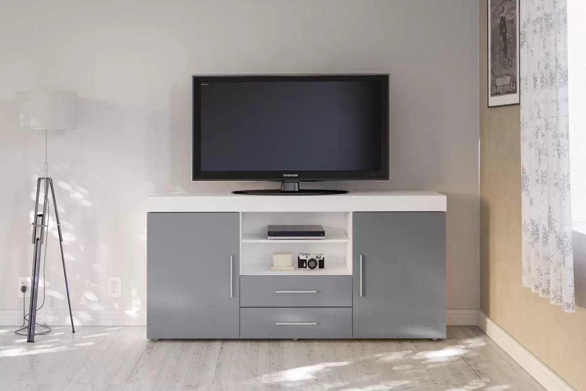 Edgeware White & Grey 2 Door 2 Drawer Sideboard