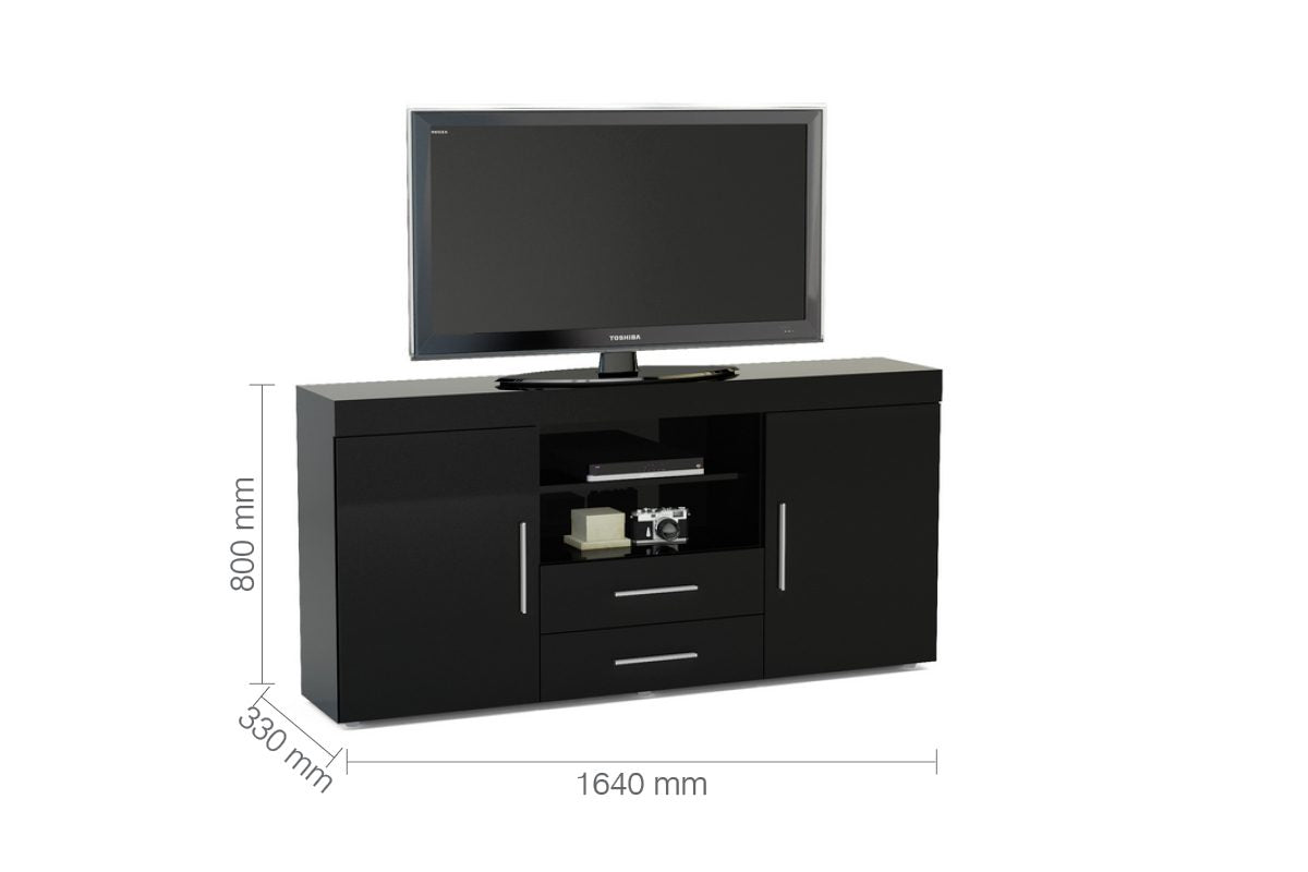Edgeware Black 2 Door 2 Drawer Sideboard