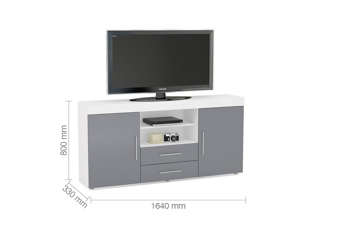 Edgeware White & Grey 2 Door 2 Drawer Sideboard