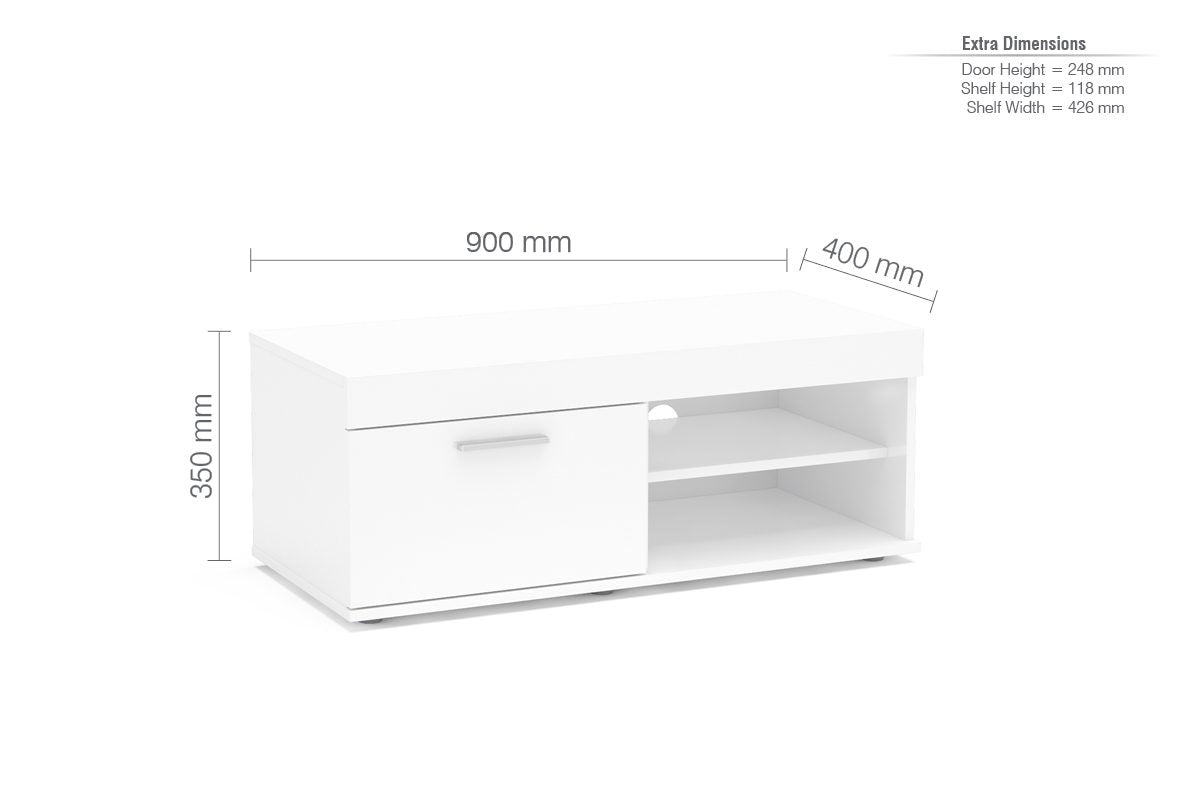 Edgeware White Small TV Unit