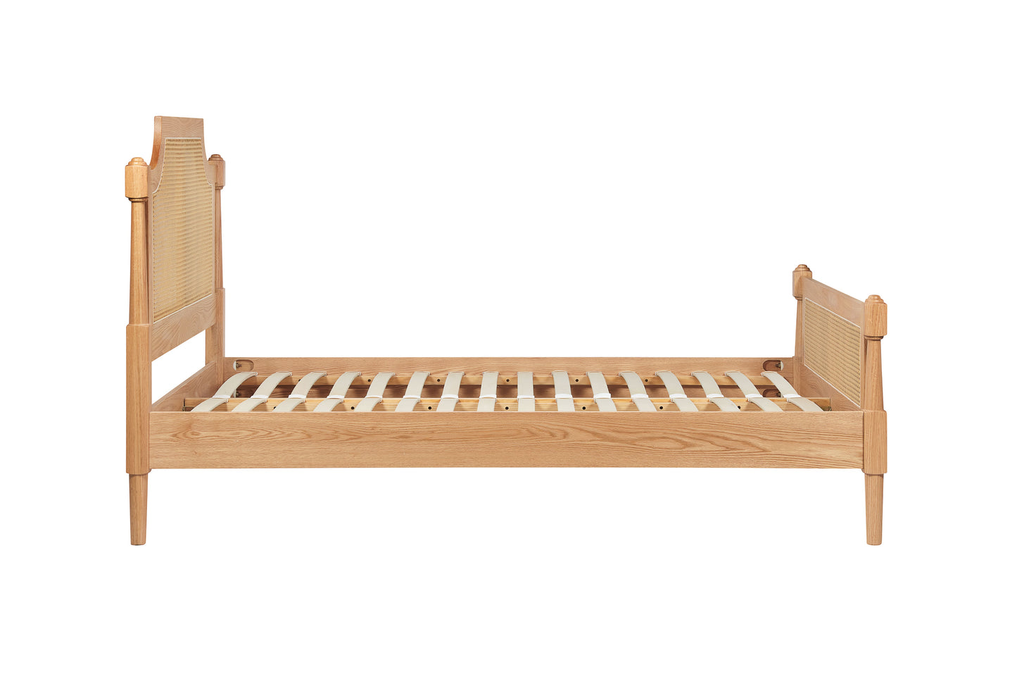 Geneva Oak Rattan Double Bed + Comfort Double Mattress