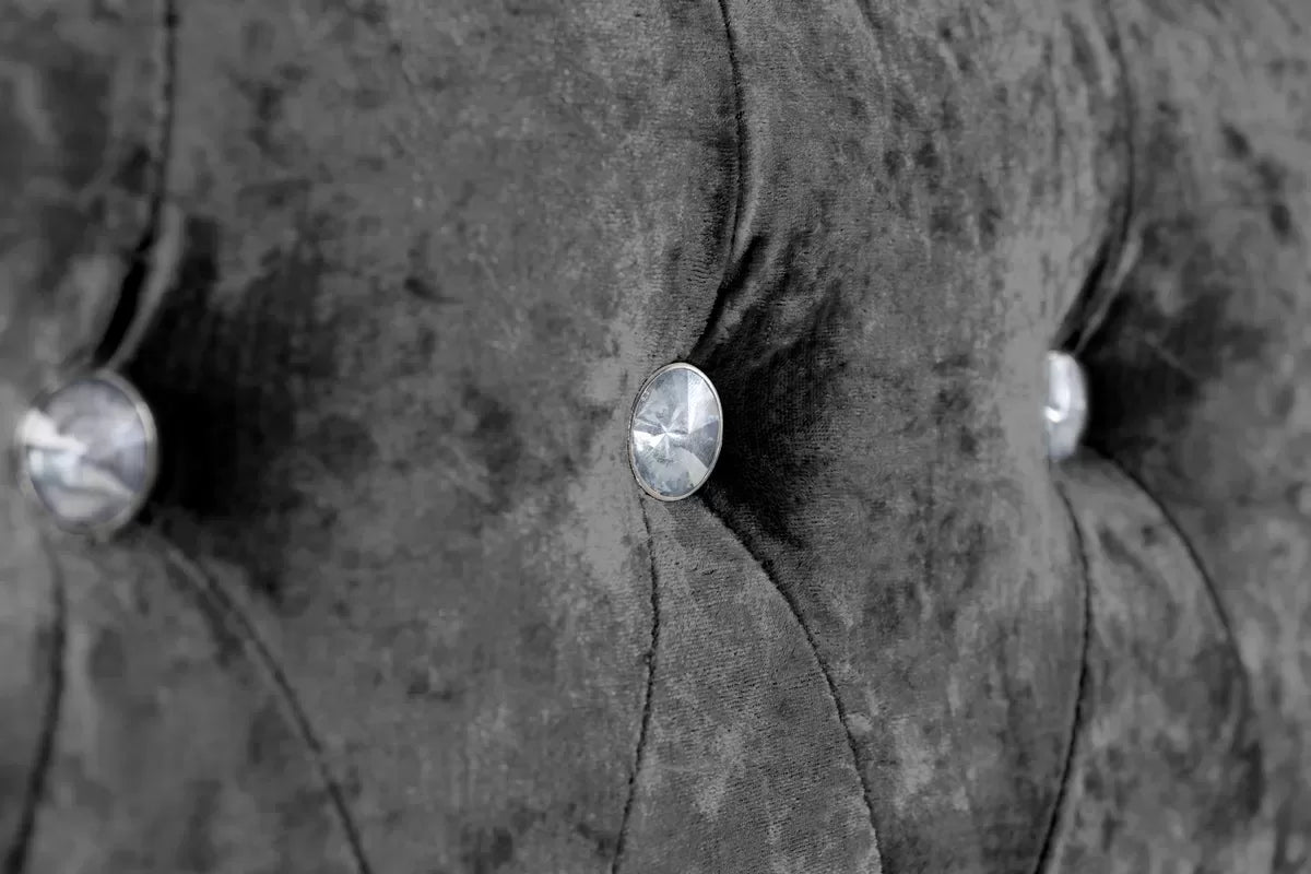 Grande Black Crushed Velvet Super King Bed + Super King Heaven Mattress