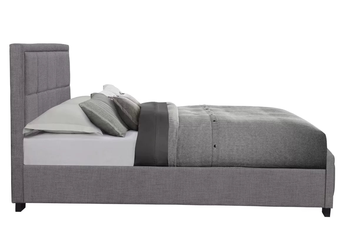 Hannover Grey Fabric King Bed + Comfort King Mattress