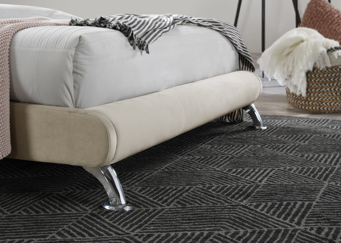 Hemlock Warm Stone Double Bed + Comfort Double Mattress