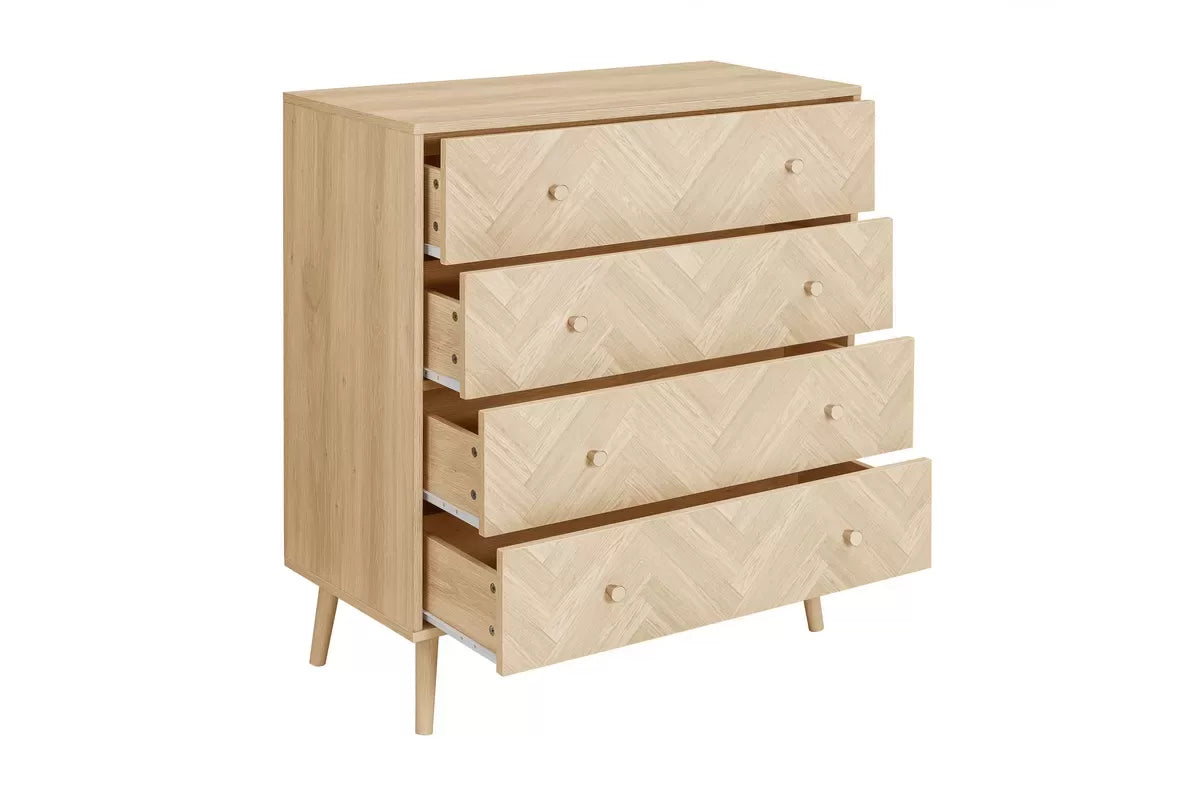 Herringford Oak 4 Drawer Chest