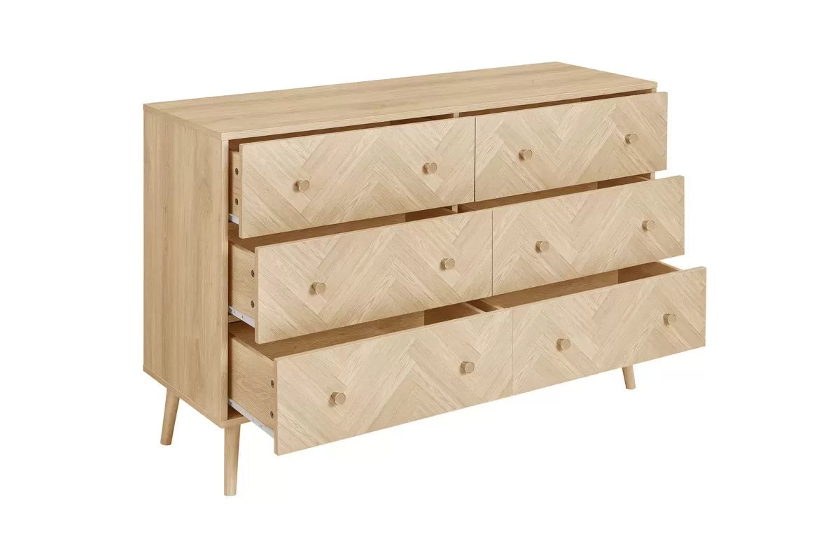 Herringford Oak 6 Drawer Chest