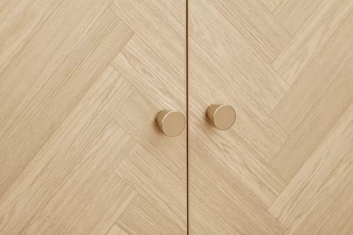 Herringford Oak 2 Door 1 Drawer Wardrobe