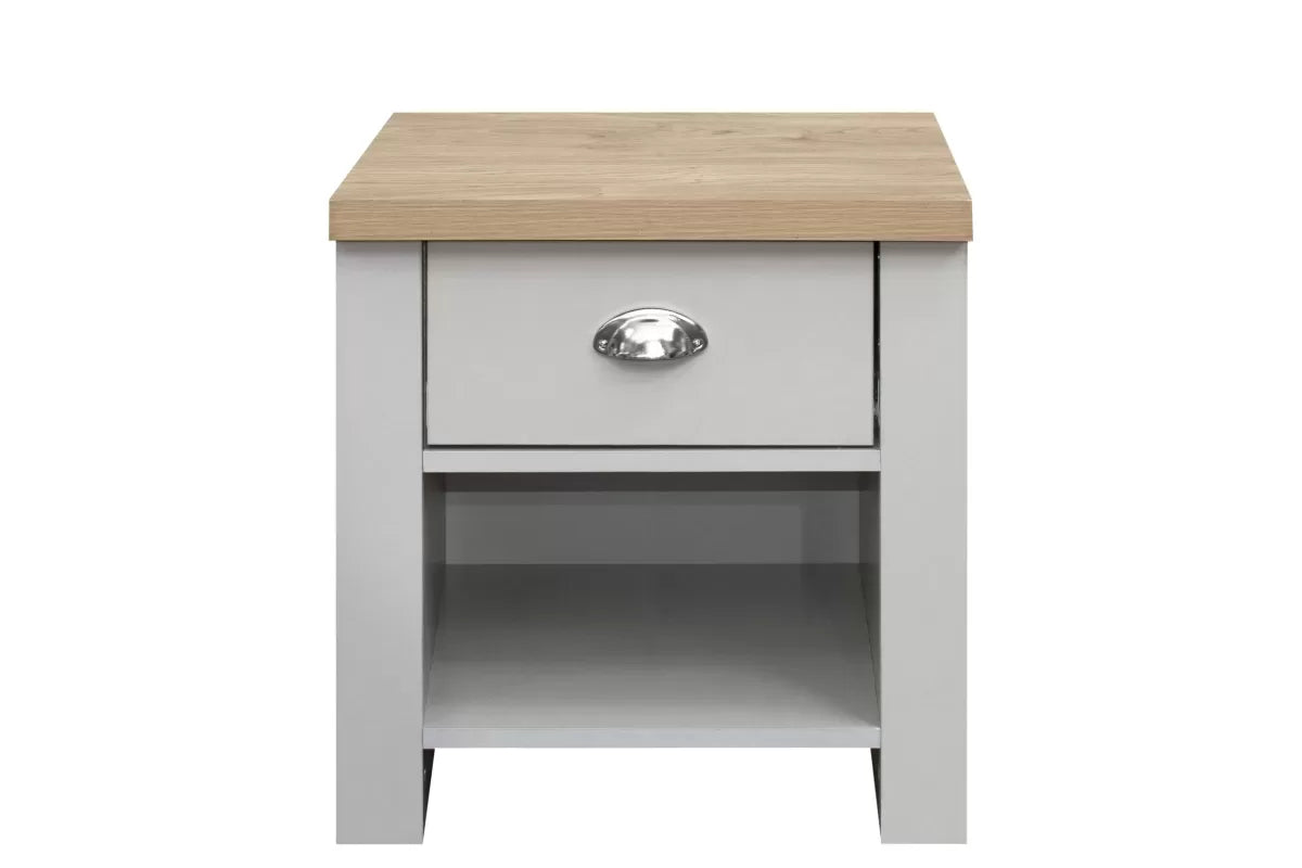 Highgate Grey & Oak 1 Drawer Lamp Table