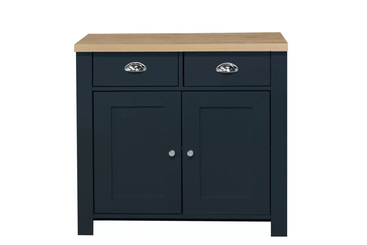 Highgate Navy Blue & Oak 2 Door 2 Drawer Sideboard