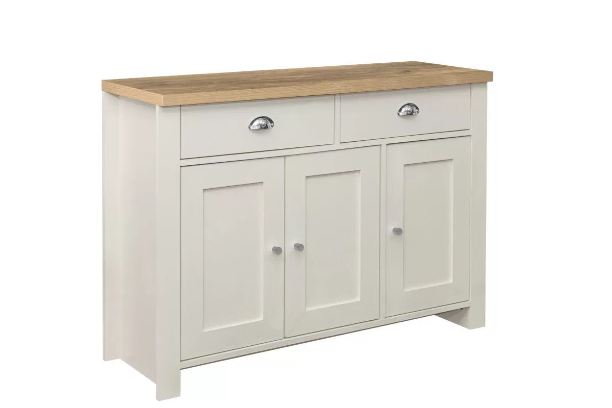 Highgate Cream & Oak 3 Door 2 Drawer Sideboard