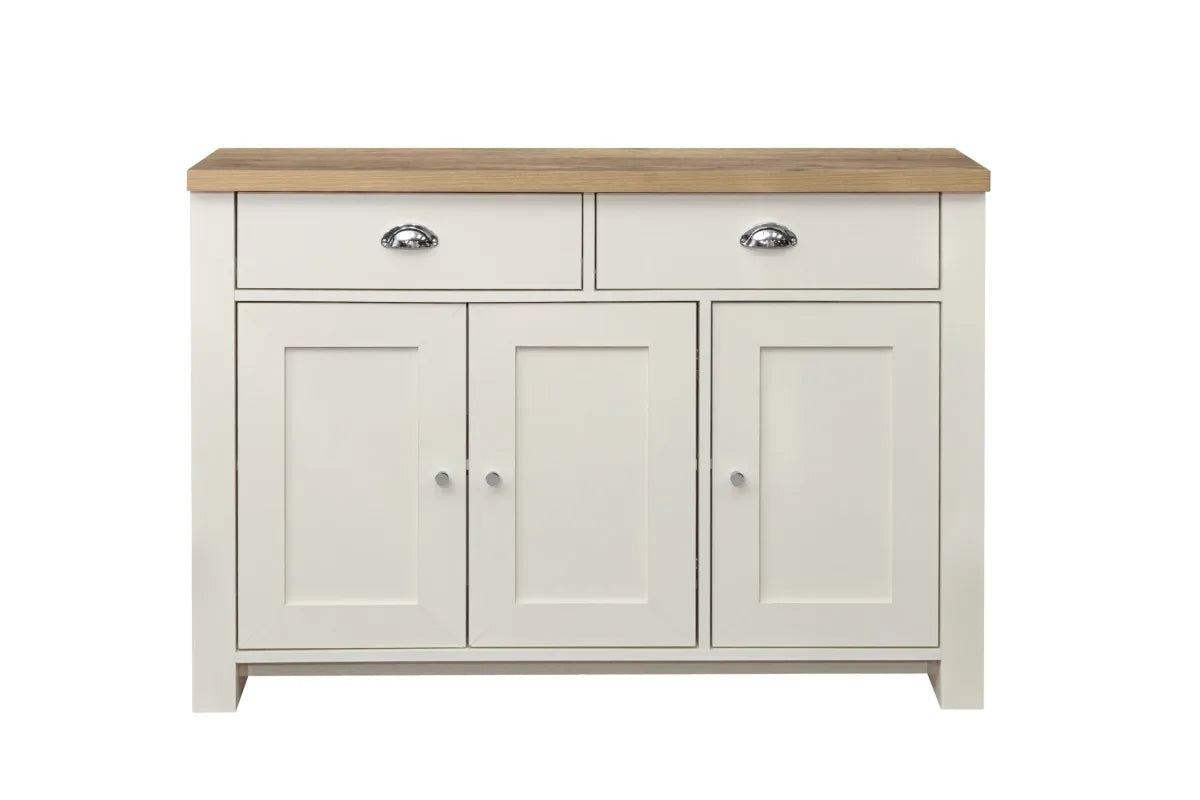 Highgate Cream & Oak 3 Door 2 Drawer Sideboard
