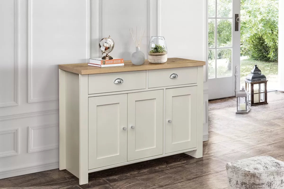 Highgate Cream & Oak 3 Door 2 Drawer Sideboard