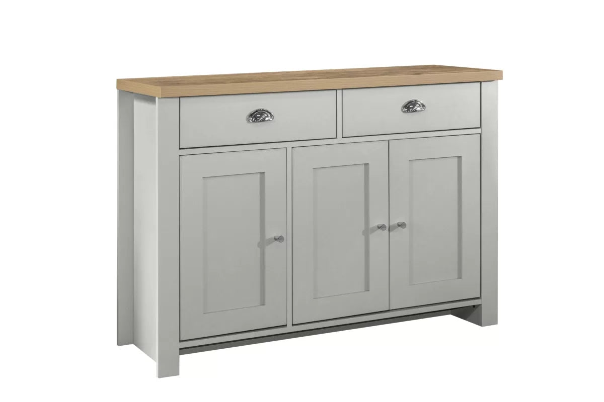 Highgate Grey & Oak 3 Door 2 Drawer Sideboard