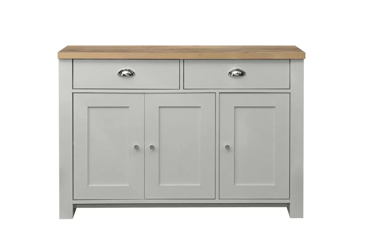 Highgate Grey & Oak 3 Door 2 Drawer Sideboard
