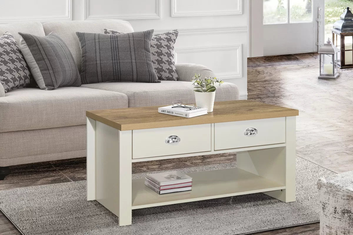 Highgate Cream & Oak 2 Drawer Coffee Table