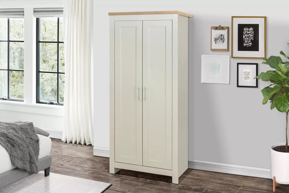 Highgate Cream & Oak 2 Door Wardrobe