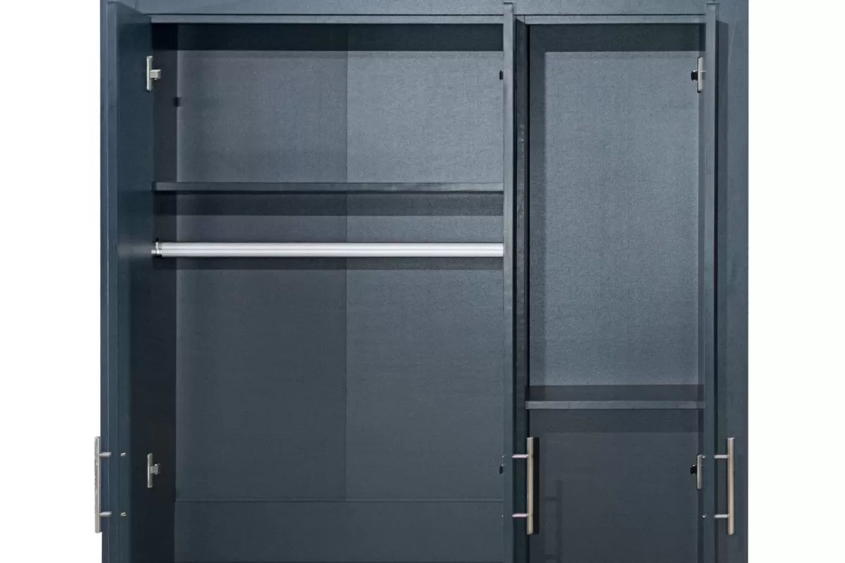 Highgate Navy Blue & Oak 3 Door Wardrobe