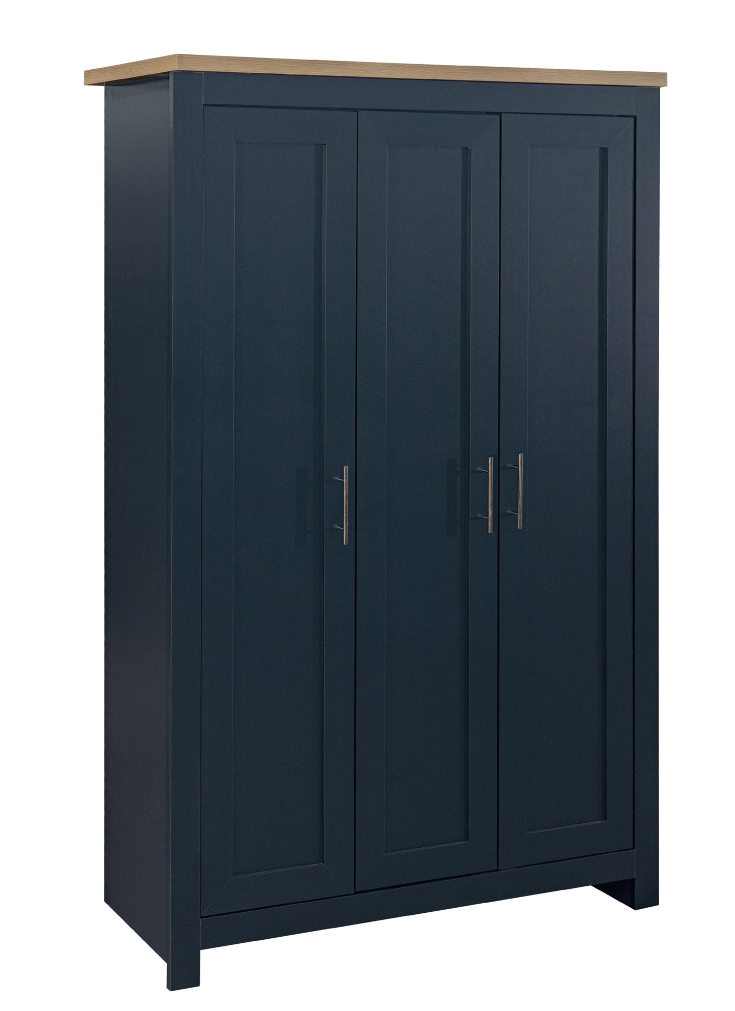 Highgate Navy Blue & Oak 3 Door Wardrobe