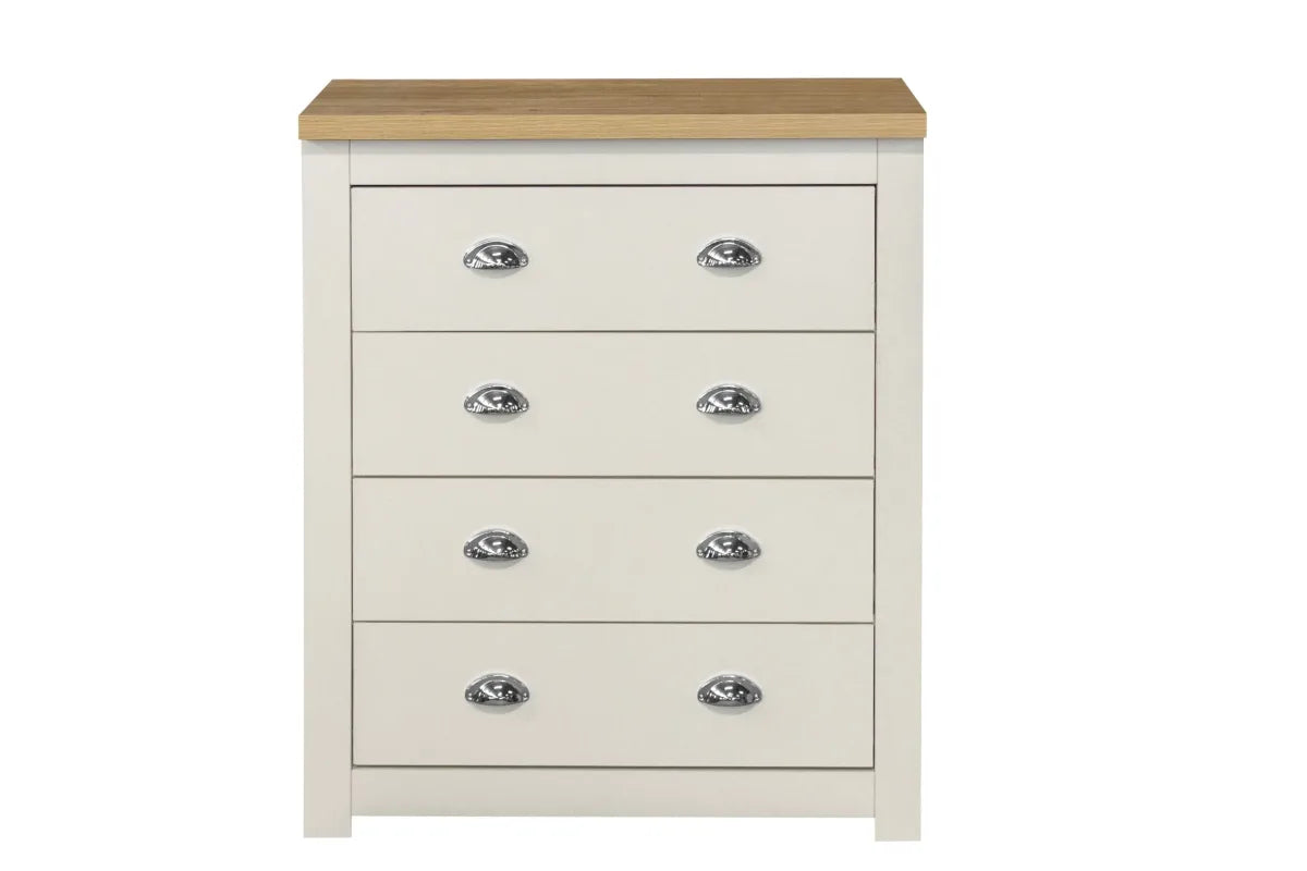 Highgate Cream & Oak 4 Drawer Chest