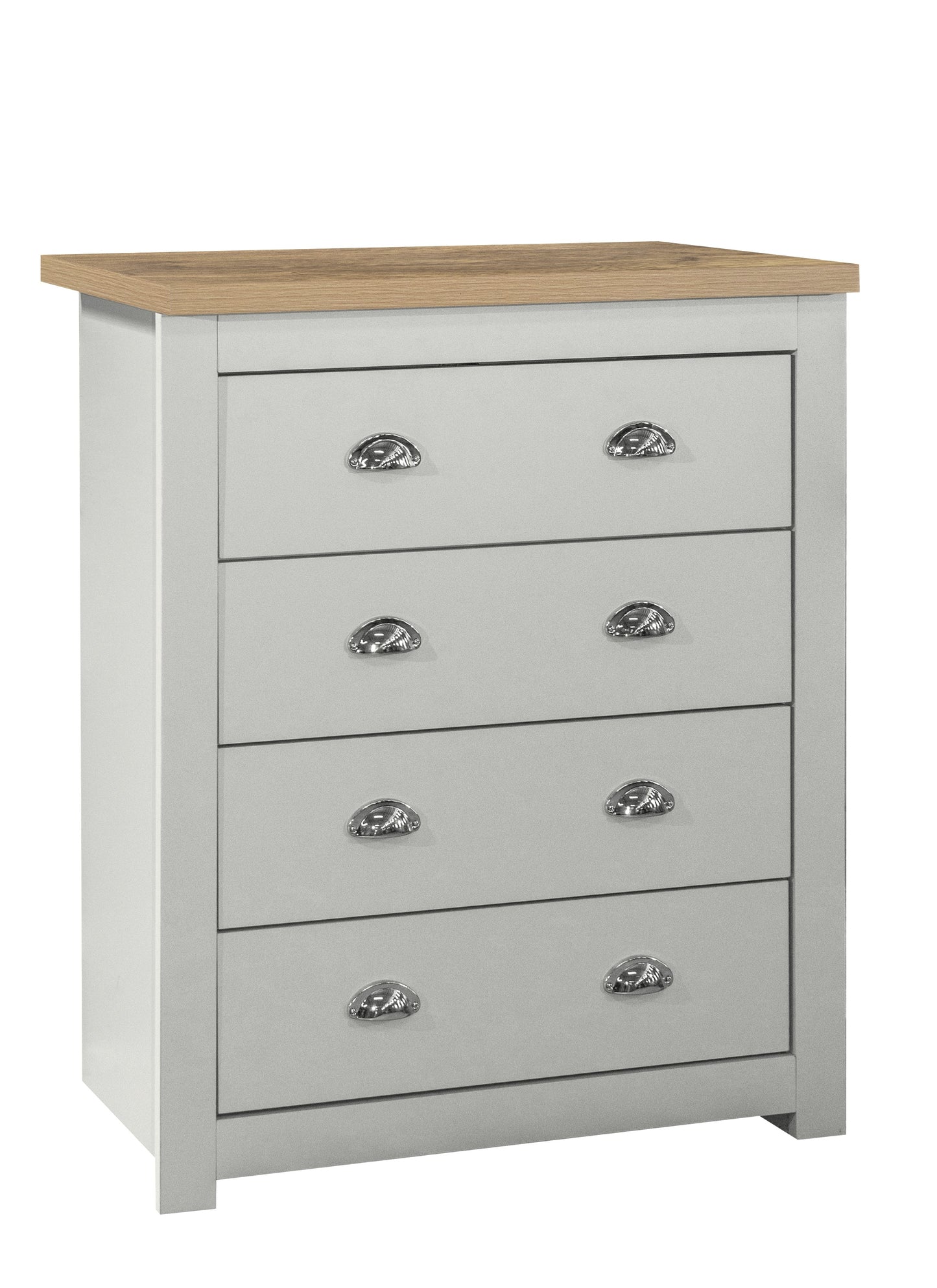 Highgate Grey & Oak 4 Drawer Chest