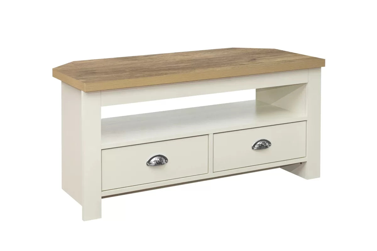 Highgate Cream & Oak Corner TV Unit