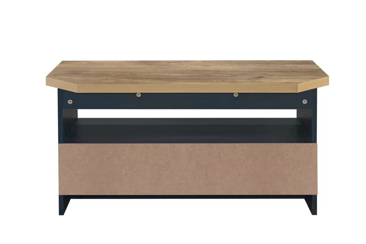 Highgate Navy Blue & Oak Corner TV Unit