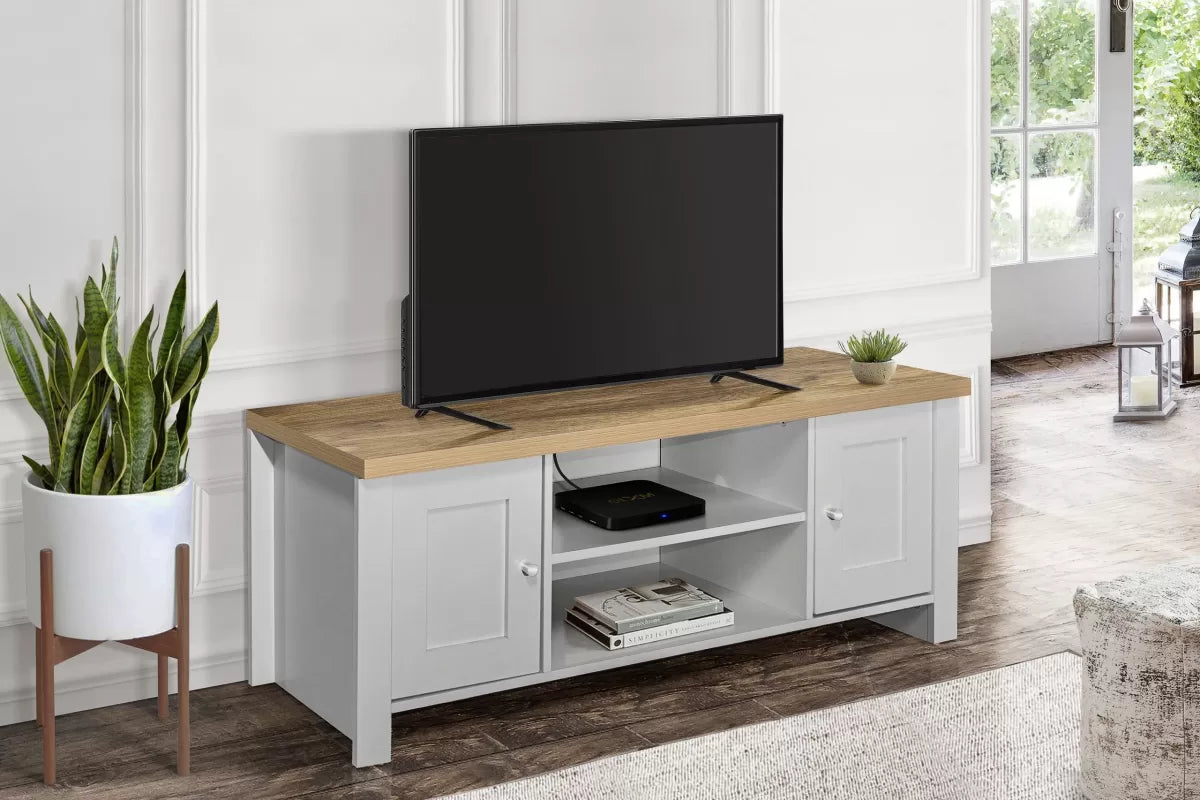 Highgate Grey & Oak Large TV Unit
