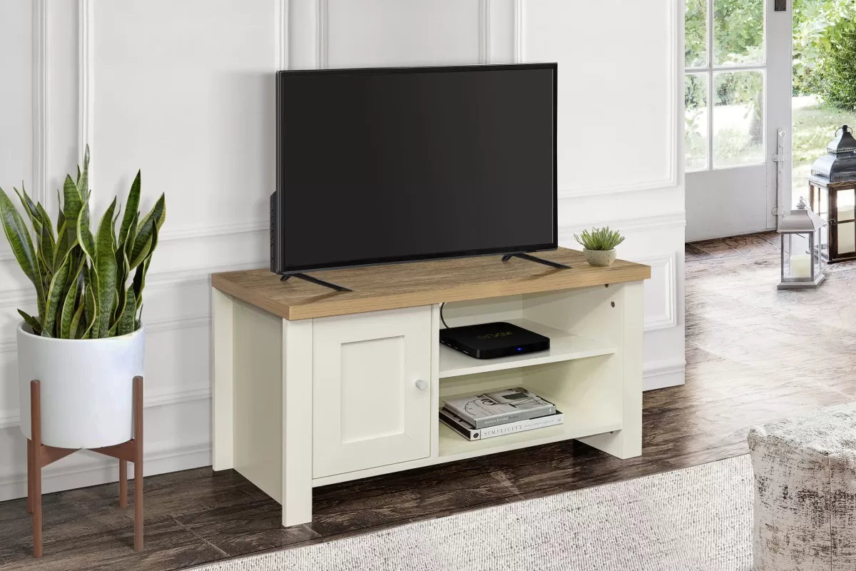 Highgate Cream & Oak Small TV Unit