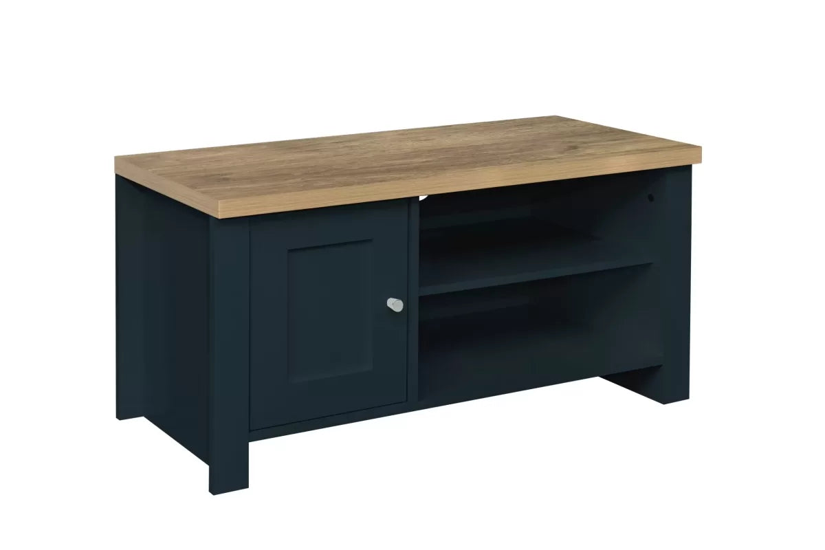 Highgate Navy Blue & Oak Small TV Unit