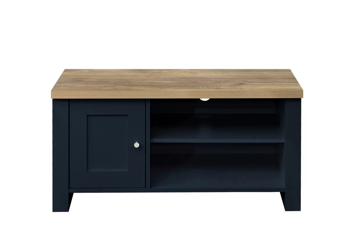 Highgate Navy Blue & Oak Small TV Unit