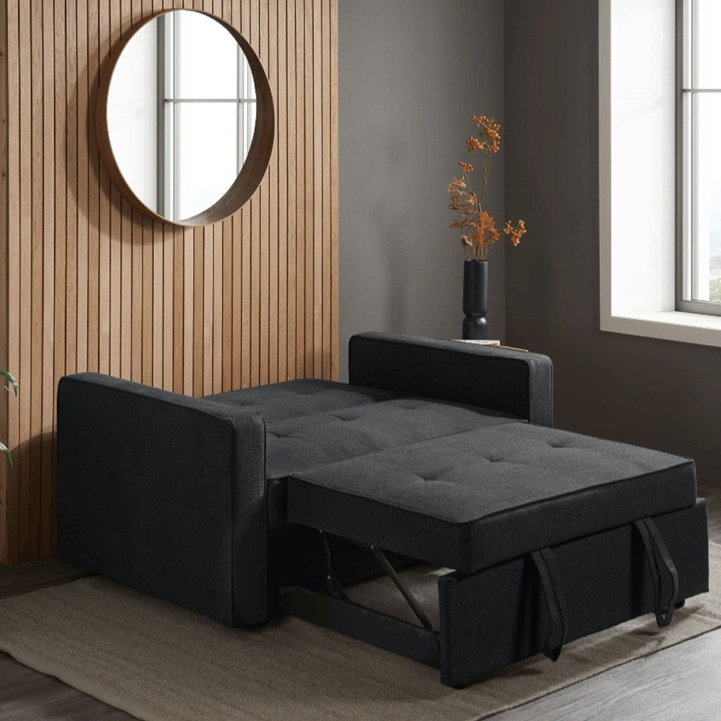 Hannah Charcoal Grey Fabric Sofa Bed