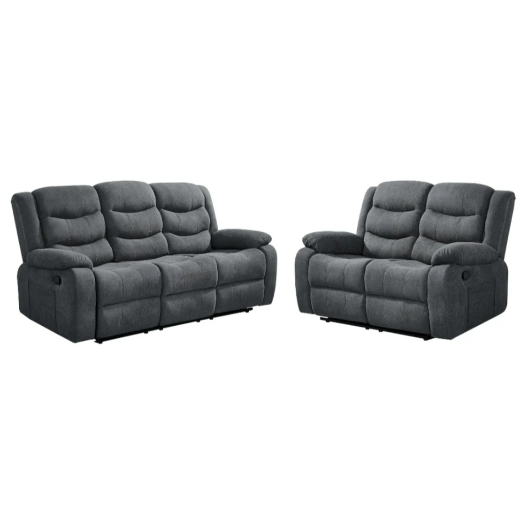 Harrogate Grey Fabric Recliner 3 + 2 Sofa Set