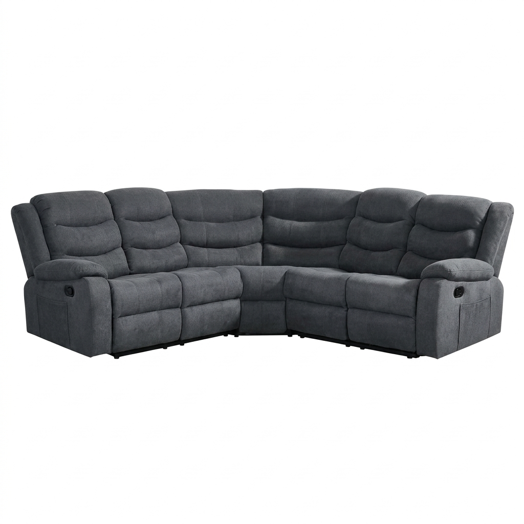 Harrogate Grey Fabric Recliner Corner Sofa
