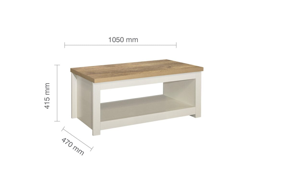 Highgate Cream & Oak Coffee Table