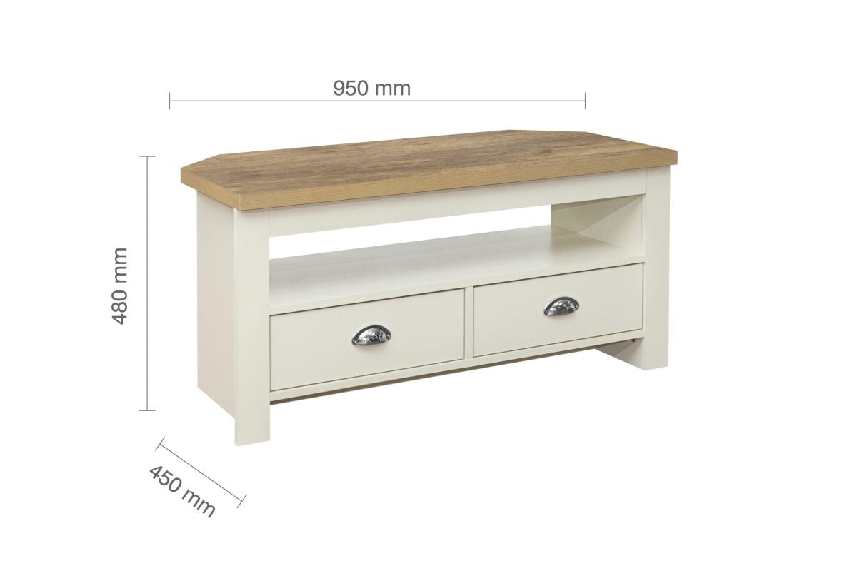 Highgate Cream & Oak Corner TV Unit