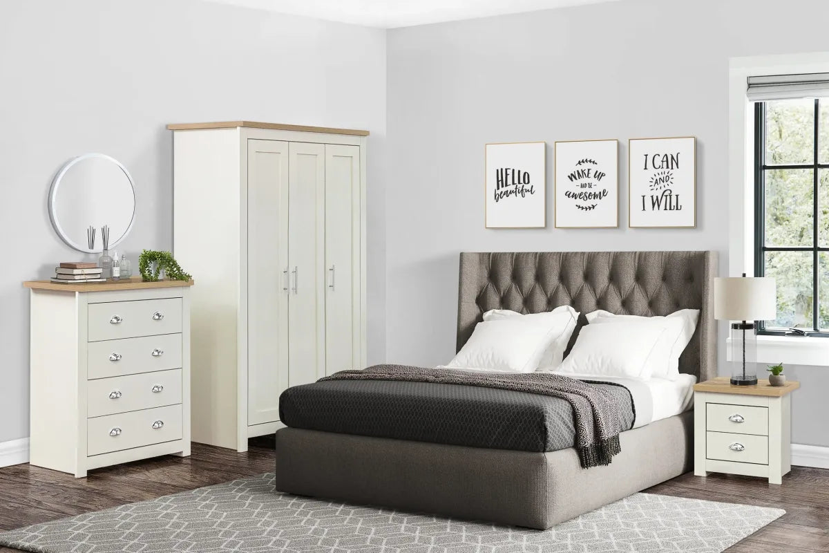 Highgate Cream & Oak 4 Drawer Chest