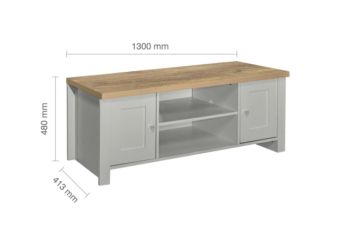 Highgate Grey & Oak Large TV Unit