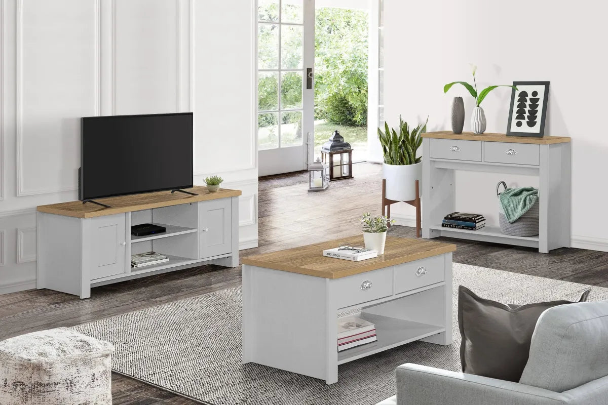 Highgate Grey & Oak Large TV Unit