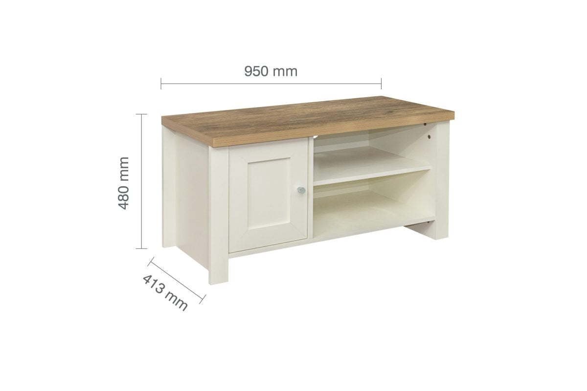 Highgate Cream & Oak Small TV Unit