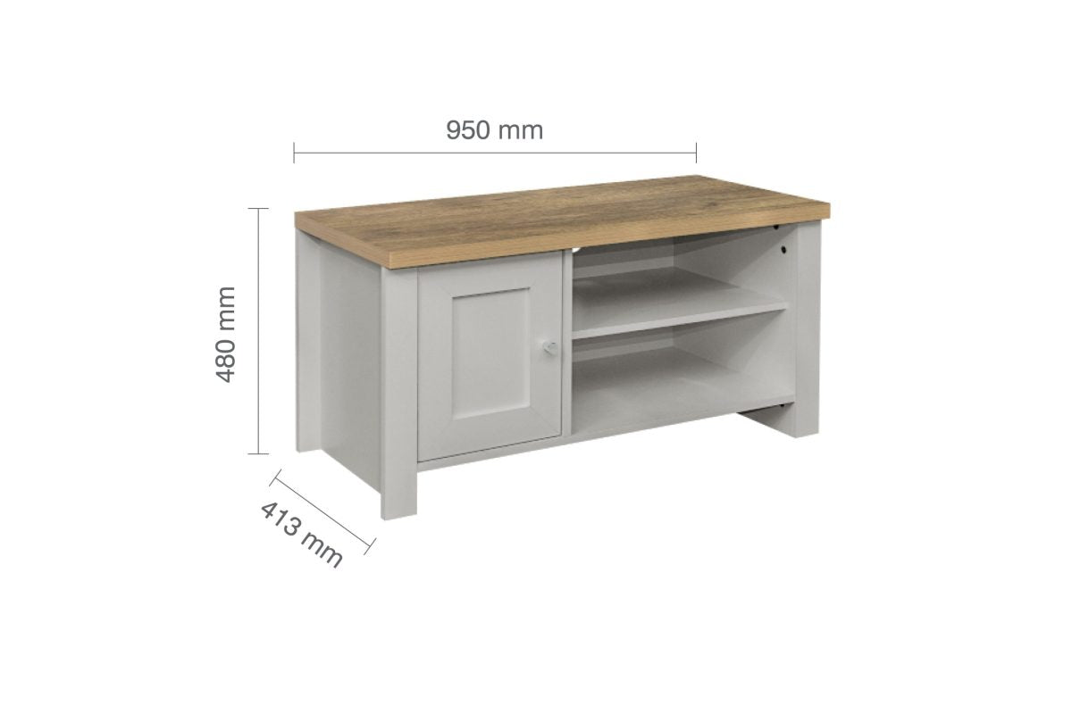 Highgate Grey & Oak Small TV Unit