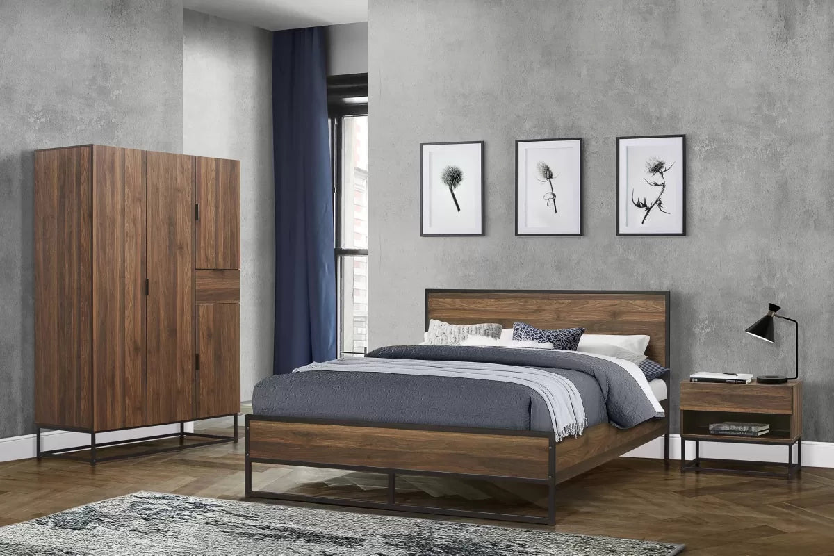 Houston Walnut 4 Door Wardrobe