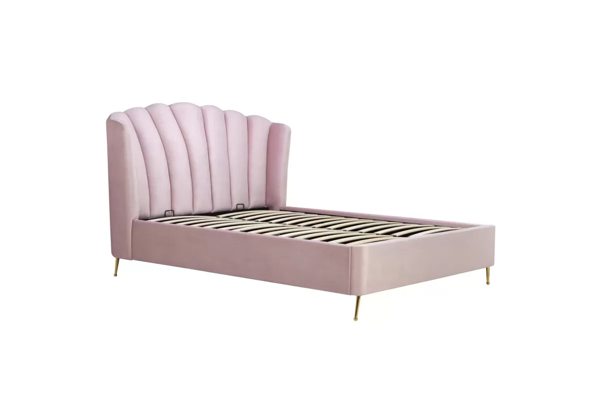 Lottie Pink Ottoman King Bed + Heaven King Mattress