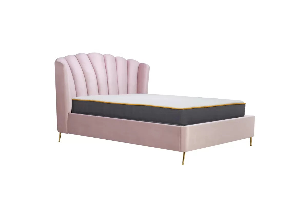 Lottie Pink Double Ottoman Bed
