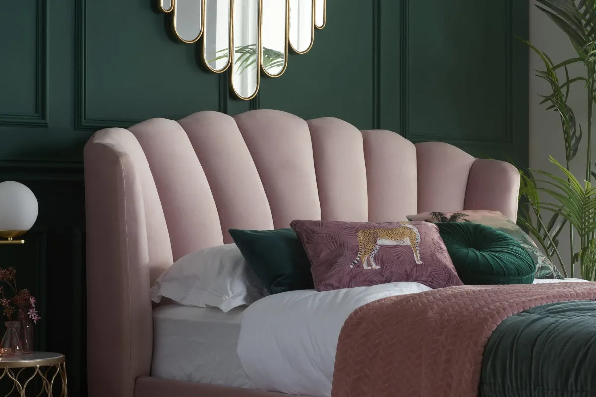 Lottie Pink Ottoman King Bed + Heaven King Mattress