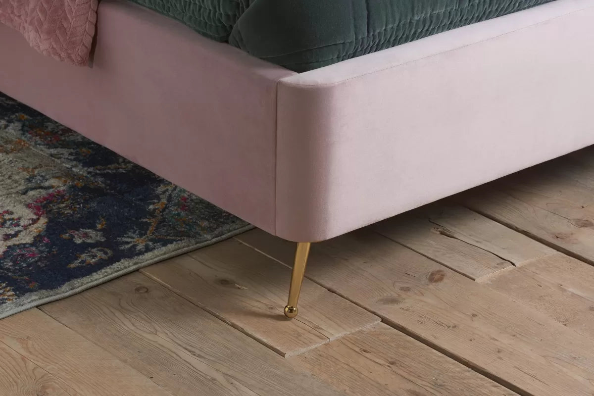 Lottie Pink Ottoman King Bed + Heaven King Mattress