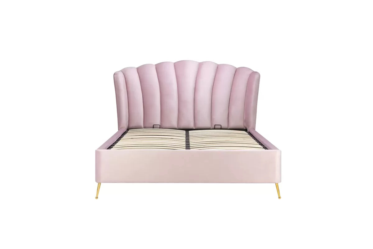 Lottie Pink Ottoman Double Bed + Heaven Double Mattress